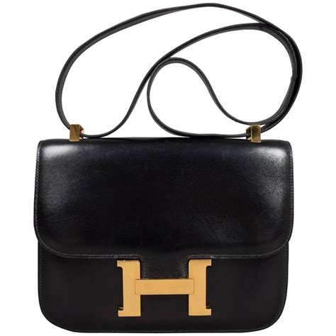 hermes black h initial shoulder leather bag|Hermes constance accessories.